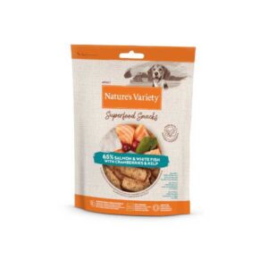 NATURE'S VARIETY DOG SUPERFOOD SALMÓN Y PESCADO BLANCO 85g (8 uds./caja)