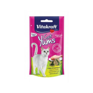 VITAKRAFT SNACK YUMS POLLO Y HIERBA GATERA PARA GATOS 40g (9uds./caja)