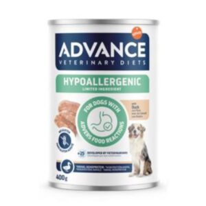 ADVANCE VETERINARY DIETS DOG WET HYPOALLERGENIC CON PATO 400g (6ud./caja)