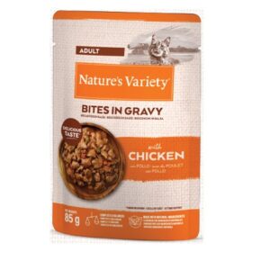 NATURE’S VARIETY CAT BOCADITOS EN SALSA CON POLLO 85g (22uds./caja)