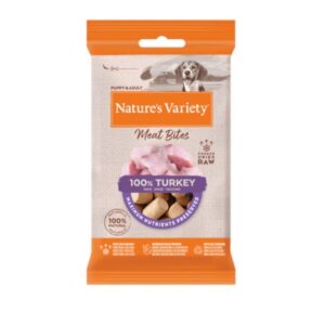 NATURE'S VARIETY DOG LIOFILIZADO SNACK MEAT BITES PAVO 20g (20uds./caja)