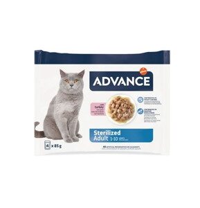 ADVANCE CAT WET ADULT STERILIZED PAVO FLOWPACK 4x85g (13ud./caja)