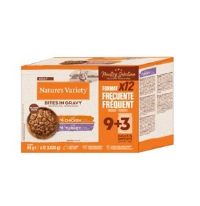 NATURE’S VARIETY CAT BOCADITOS EN SALSA MULTIPACK AVES 6 POLLO-6 PAVO