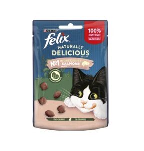 FELIX SNACK NATURALLY DELICIOUS SALMÓN Y ESPINACAS 60g (8ud./caja)