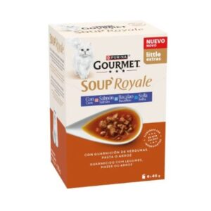 GOURMET ROYALE SOPA PACK CON SALMÓN, BACALAO Y SOLLA 6x45g (8ud./caja)