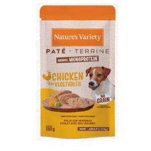 NATURE'S VARIETY DOG NO GRAIN PATÉ MINI POLLO 150g (8 uds./caja)