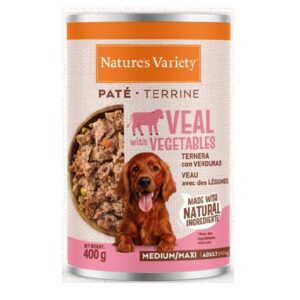 NATURE'S VARIETY DOG PATÉ LATA MEDIUM/MAXI ADULT TERNERA 400g (12 uds./caja)